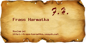 Frass Harmatka névjegykártya